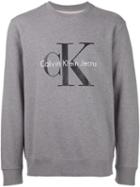 Calvin Klein Jeans Logo Print Crew Neck Sweatshirt, Men's, Size: Xl, Grey, Cotton