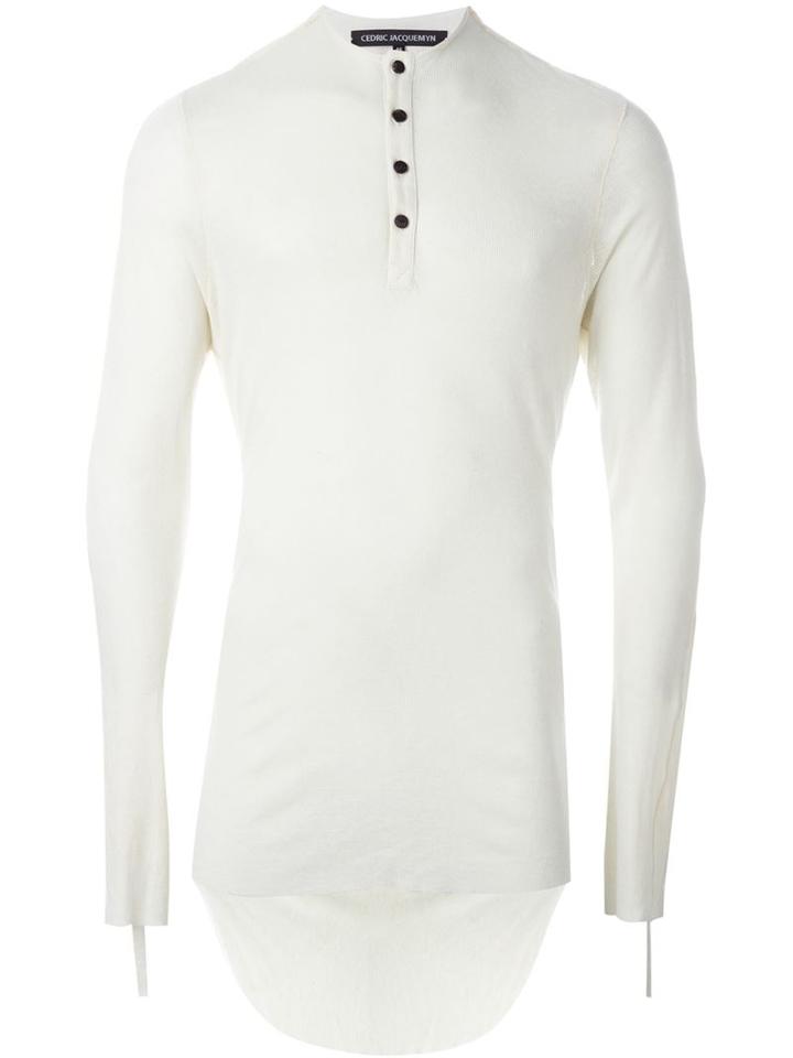 Cedric Jacquemyn Henley Polo, Men's, Size: 46, Nude/neutrals, Cotton/linen/flax