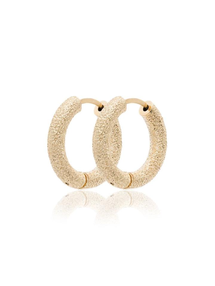 Carolina Bucci Metallic Dappled 18k Yellow Gold Hoop Earrings -