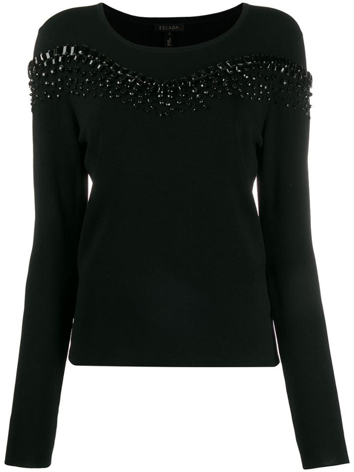 Escada Beaded Knit Jumper - Black