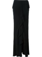 Alexander Mcqueen Ruffled Maxi Skirt, Women's, Size: 42, Black, Silk