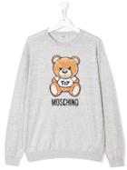 Moschino Kids Teen Teddy Bear Print Sweatshirt - Grey