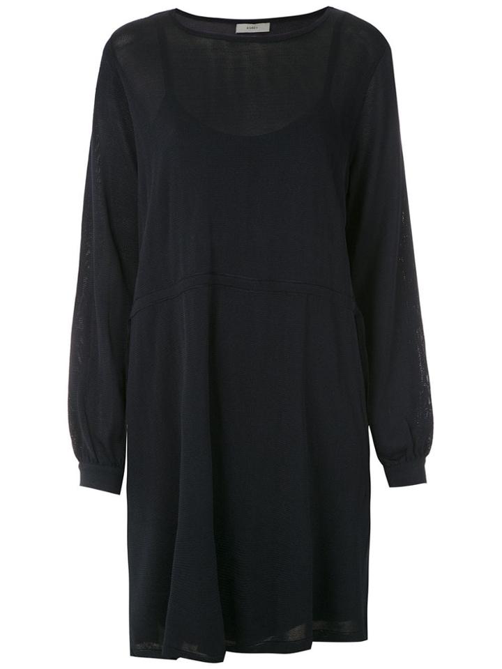 Egrey Knitted Gathered Dress - Blue