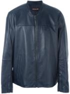 Michael Kors Zipped Jacket, Men's, Size: Xl, Blue, Sheep Skin/shearling/polyester/viscose