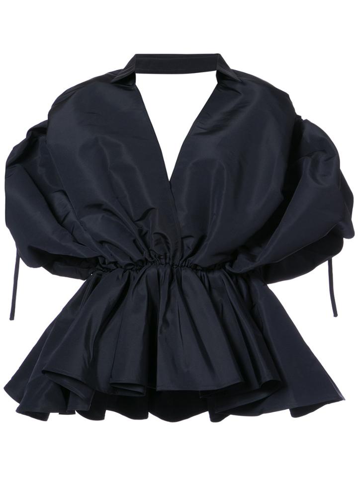 Fendi Ruffle-trimmed One Sleeve Top - Black