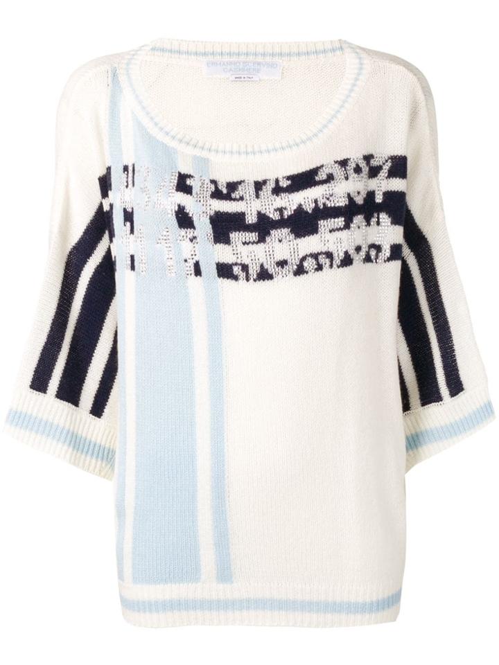 Ermanno Scervino Embellished Knitted Top - White