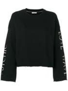 Each X Other Embellished Sleeve Raw Sweatshirt - Black