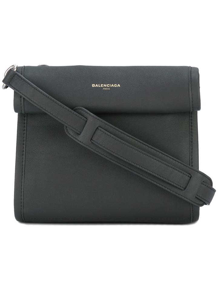 Balenciaga Wrapped Closure Crossbody Bag, Women's, Grey, Calf Leather