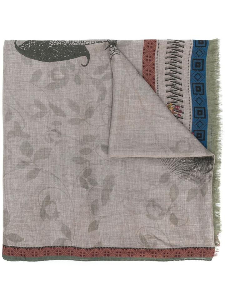 Etro All-over Print Scarf - Grey