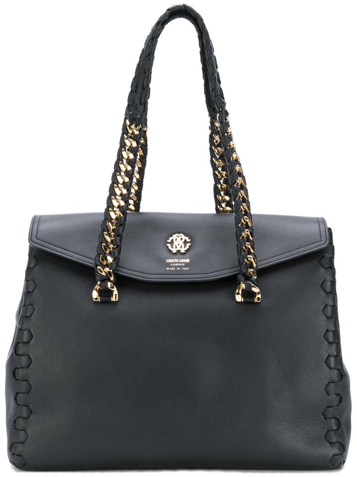 Roberto Cavalli Chain Handles Tote - Black