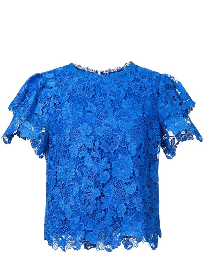 Alice+olivia Floral Lace Top - Blue