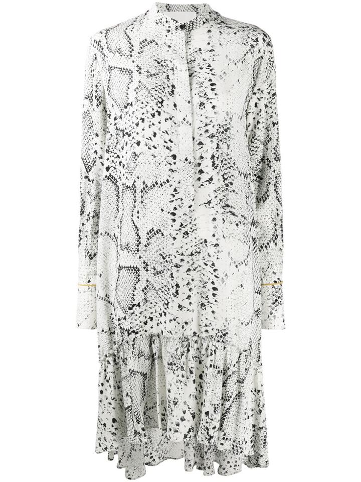 8pm Gesso Snake-skin Shirt Dress - White