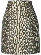 Dolce & Gabbana Metallic Leopard-print Mini Skirt - Black