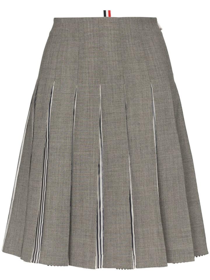 Thom Browne High-waisted Pleated Skirt - Grey