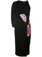 Givenchy - Printed Asymmetric Dress - Women - Viscose - 38, Black, Viscose