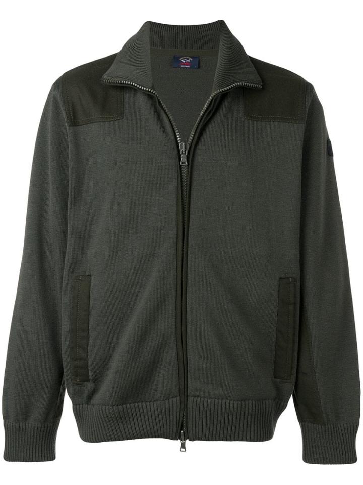 Paul & Shark Fine Knit Zipped Cardigan - Green
