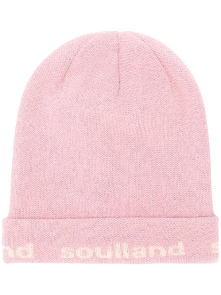 Soulland Logo Beanie Hat - Pink