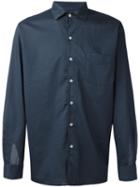 Massimo Alba Plain Shirt, Men's, Size: Small, Blue, Cotton