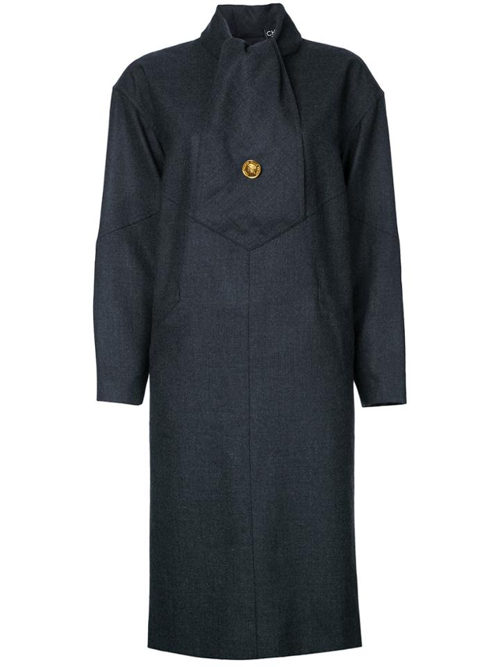 Chanel Vintage Long Sleeve One-piece Coat - Grey