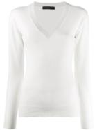 Fabiana Filippi V-neck Knit Sweater - White