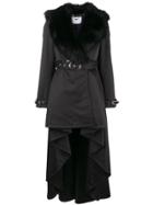 Elisabetta Franchi Long Belted Trench Coat - Black