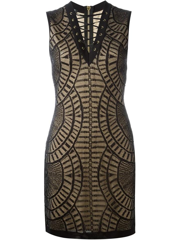 Balmain Lace Neck Mini Dress