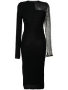 Andrea Ya'aqov Sheer Panel Slim-fit Dress - Black