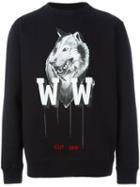Off-white Wolf Print Sweatshirt, Men's, Size: Xxl, Black, Cotton