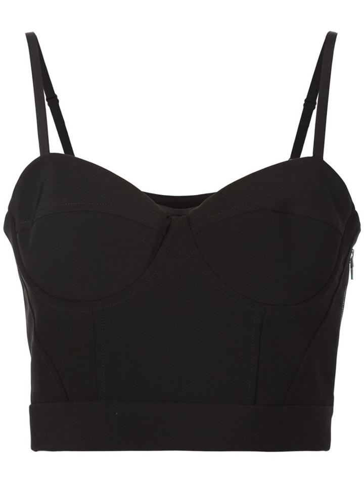 Alexander Wang Cropped Bustier Top, Women's, Size: 2, Black, Polyester/silk