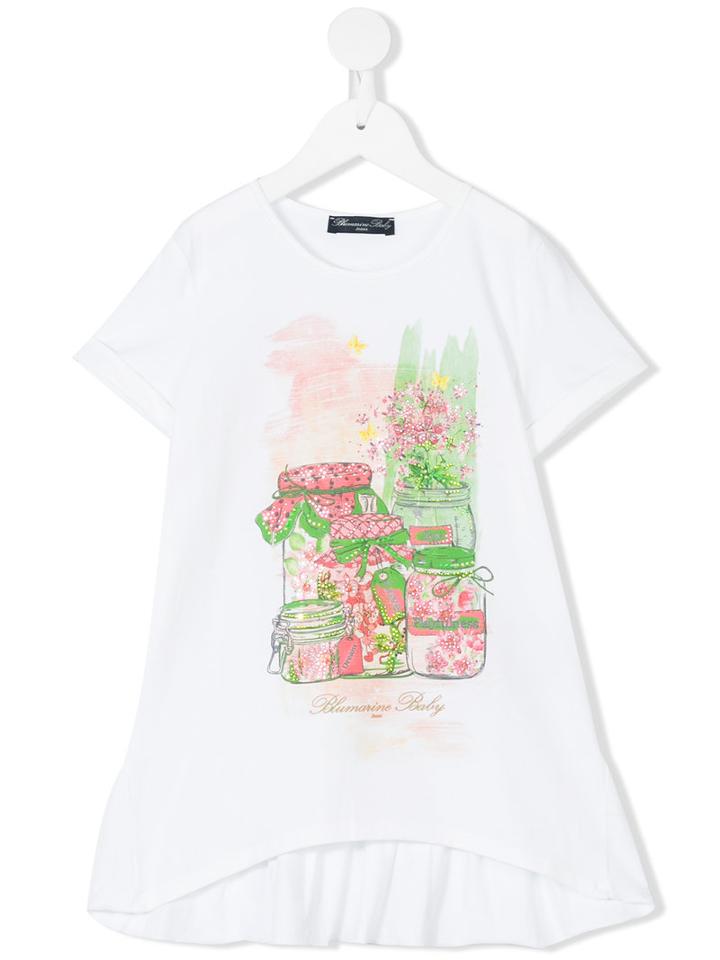 Miss Blumarine - Printed Top - Kids - Cotton/spandex/elastane - 4 Yrs, White