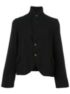 Comme Des Garçons Comme Des Garçons High Standing Collar Blazer, Women's, Size: Large, Black, Cupro/wool