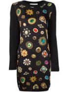 Moschino Jewel Print Dress, Women's, Size: 44, Black,
