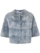 Manzoni 24 Short-sleeve Fur Jacket - Blue