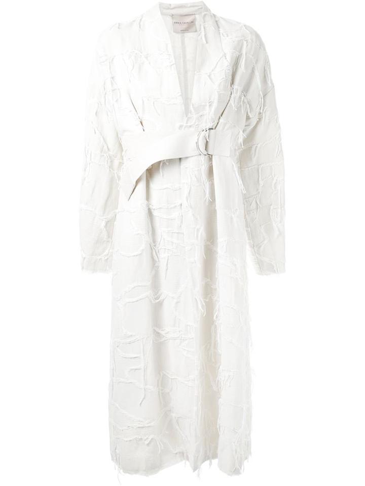 Erika Cavallini Frayed Edge Belted Coat