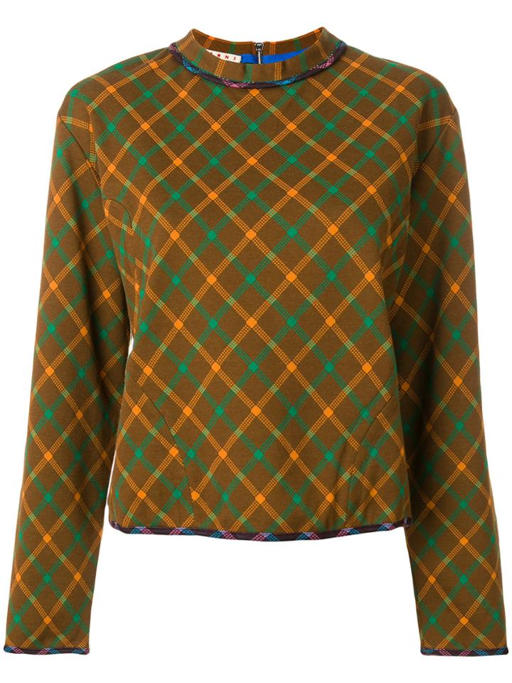Marni Checked Sweatshirt - Brown