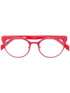 Moschino Eyewear Cat Eye Frame Glasses - Red