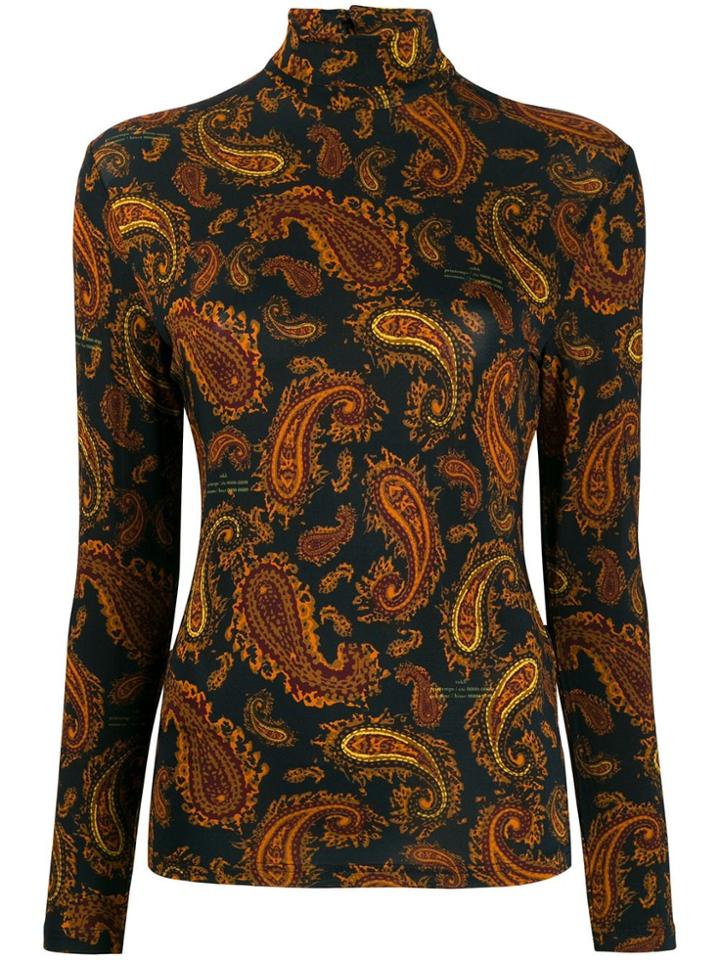 Rokh Paisley Mix Roll-neck Jumper - Black