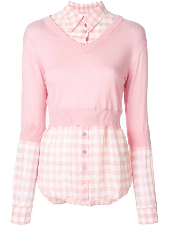 Boutique Moschino Double Layer Top - Pink & Purple