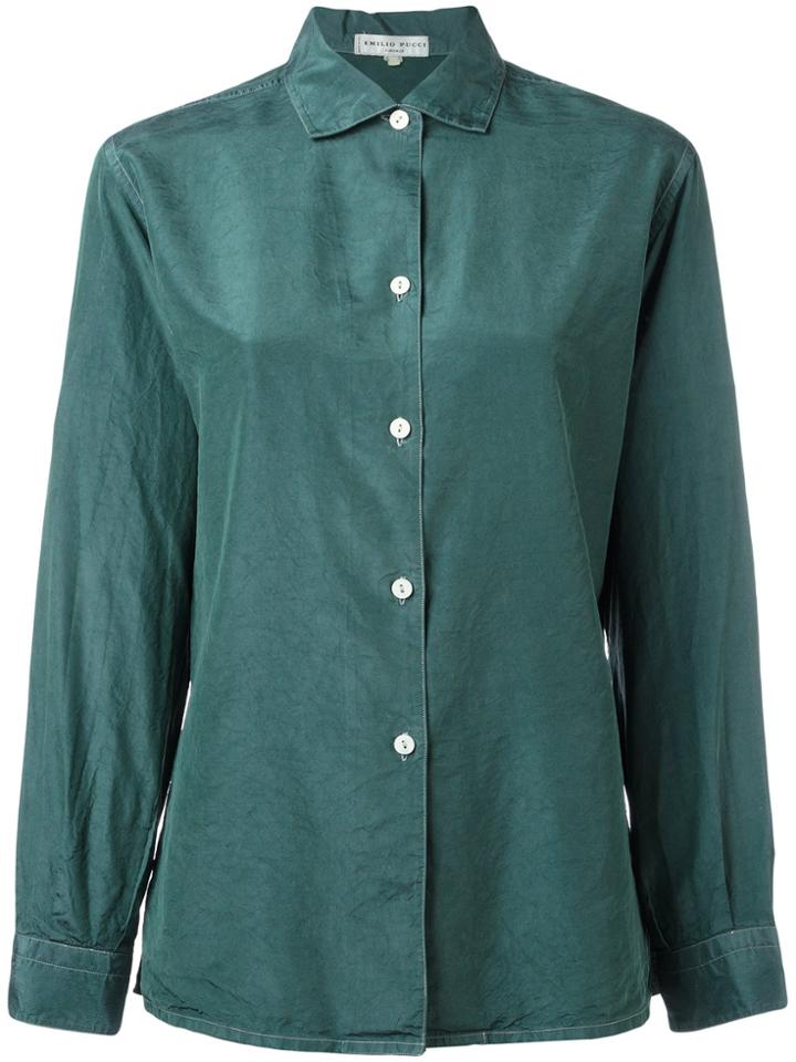 Emilio Pucci Vintage Silk Shirt - Green