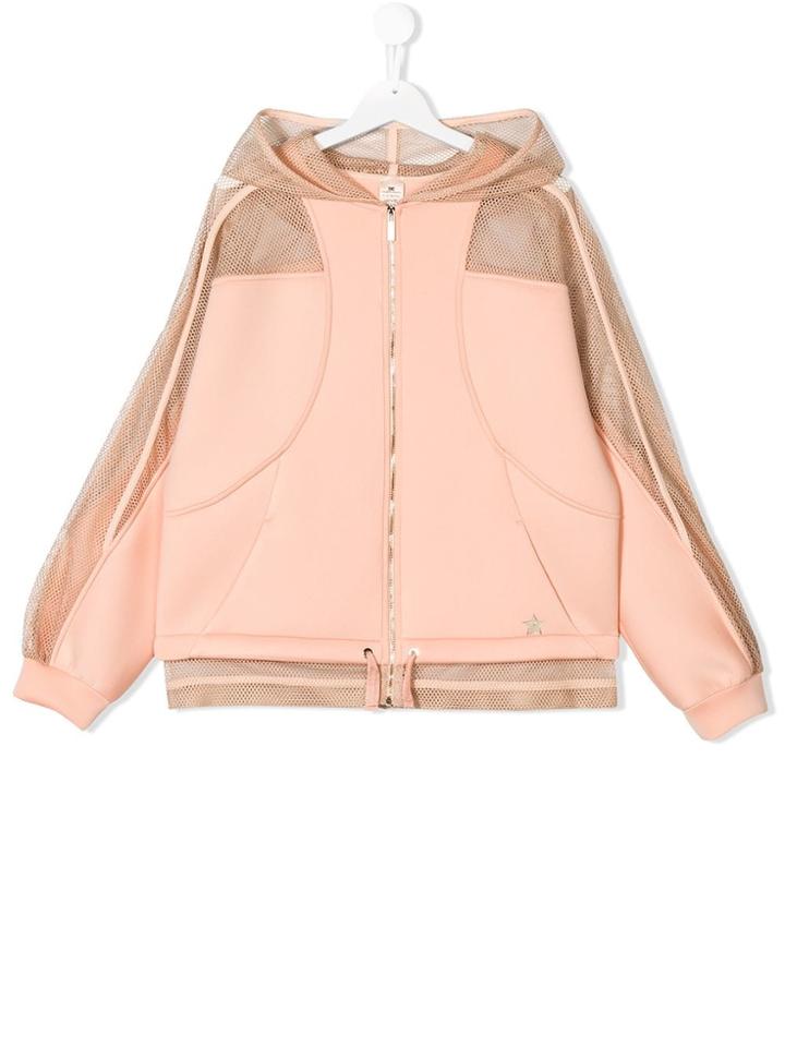 Elisabetta Franchi La Mia Bambina Teen Mesh Panelled Bomber Jacket -