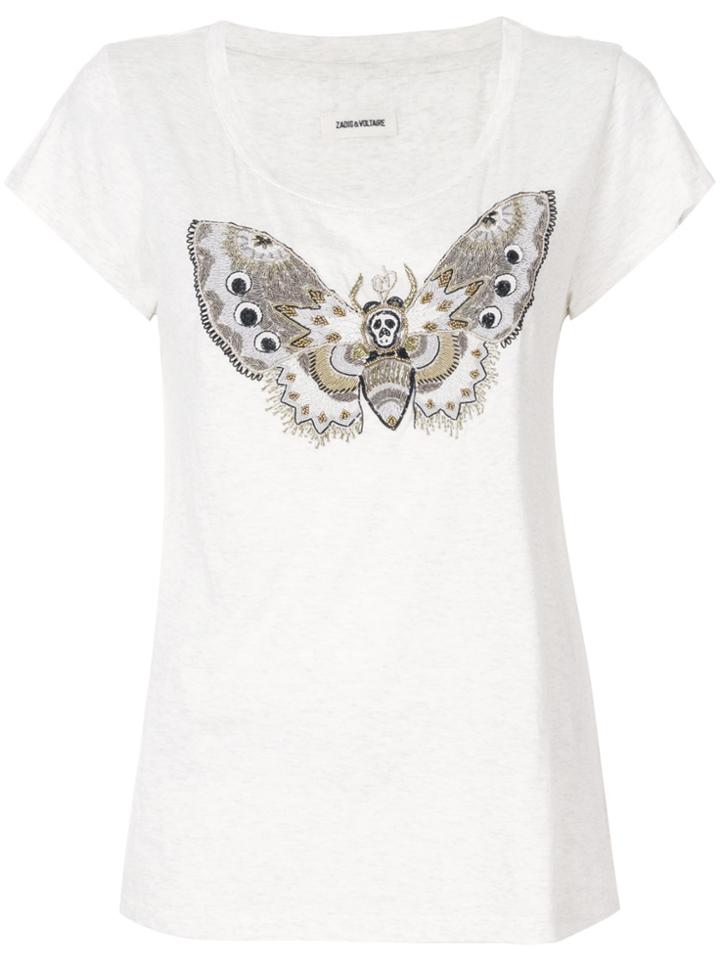 Zadig & Voltaire Butterfly Print T-shirt - Nude & Neutrals
