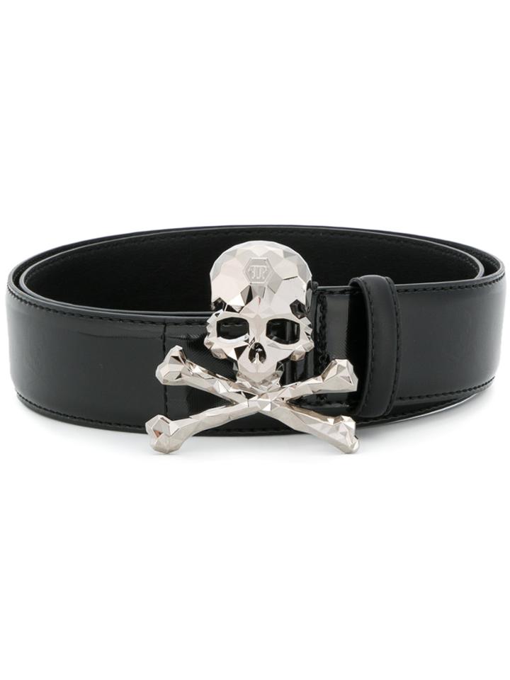 Philipp Plein Skull Plaque Belt - Black