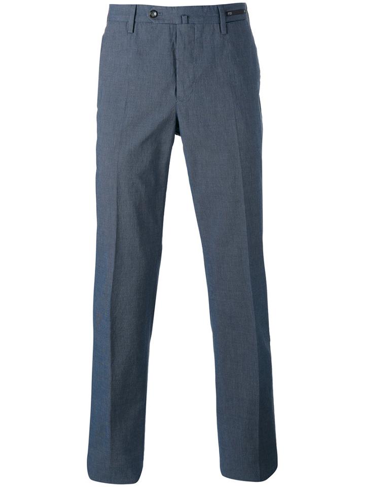 Pt01 Slim Fit Tailored Trousers, Men's, Size: 48, Blue, Cotton/spandex/elastane