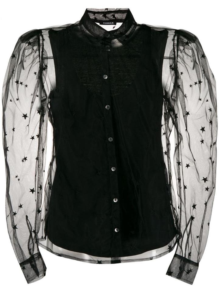 P.a.r.o.s.h. Sheer Sleeve Shirt - Black