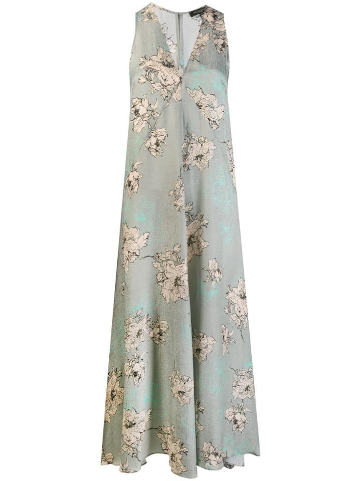 Antonelli Floral Print Maxi Dress - Grey