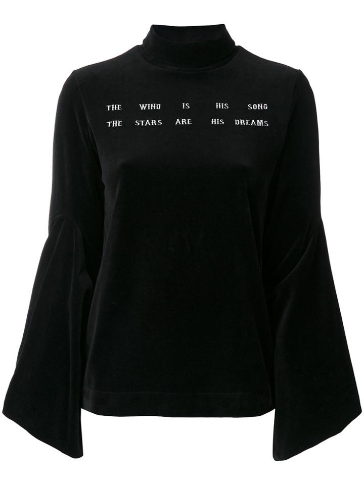 Facetasm Embroidered Turtleneck Sweater - Black