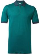Brioni Zip Collar Polo Shirt, Men's, Size: L, Green, Cotton/silk