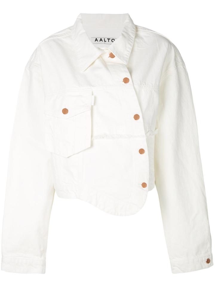 Aalto Asymmetric Denim Jacket - White
