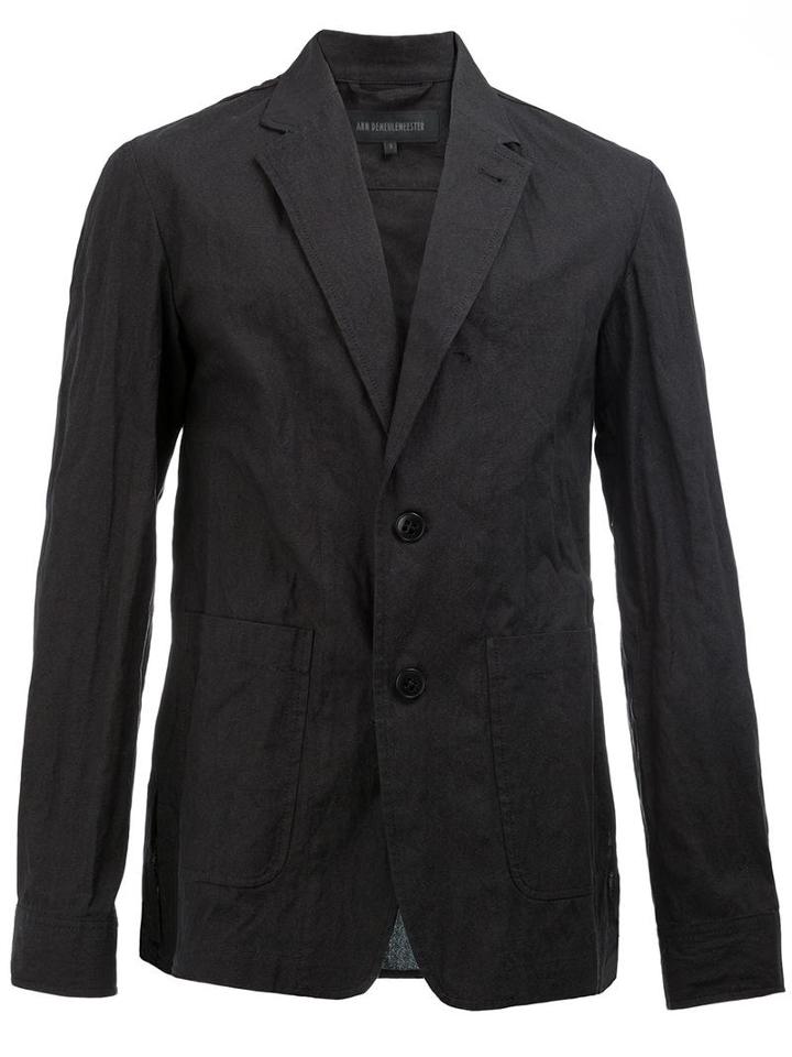 Ann Demeulemeester Grise Classic Blazer, Men's, Size: Xs, Black, Cotton/metal