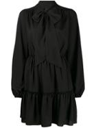 John Richmond Muriel Pussy Bow Mini Dress - Black